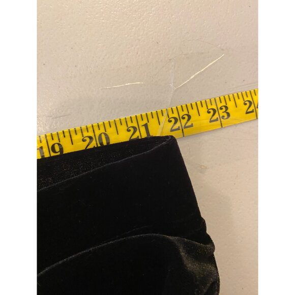 Black Velvet Wide-Leg Pants Elastic Waist Comfortable Fit XL - Picture 6 of 7